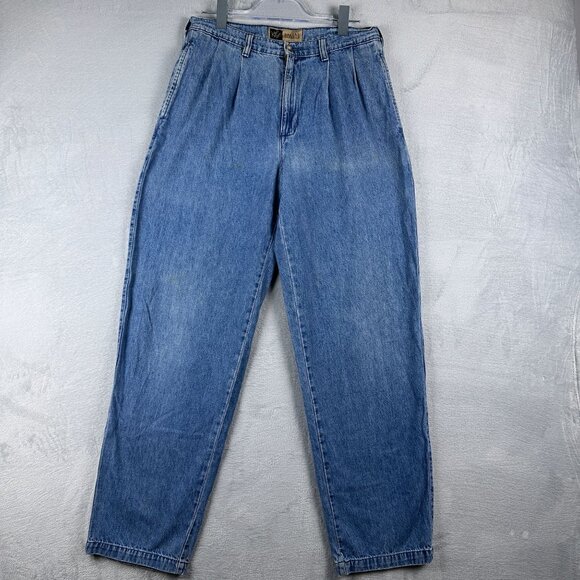 Lord Taylor Taper Jeans Casual Classic Pleated Slash Pocket Womens Blue Size W30 - Picture 1 of 9